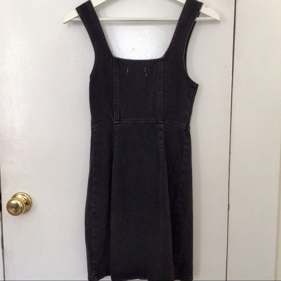 Urban Outfitters black denim button up mini dress - Picture 4 of 5